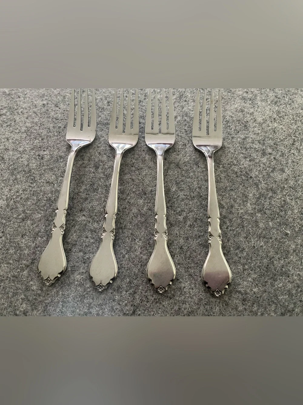 Rogers stainless steel  Dorchester 4 salad forks flatware vintage silverware